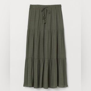 H&M Olive Green Maxi Skirt